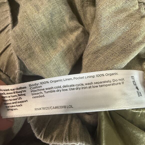 EILEEN FISHER 100% Organic Linen Pull-On Pants Women’s Relaxed Wide Leg - Picture 6 of 7